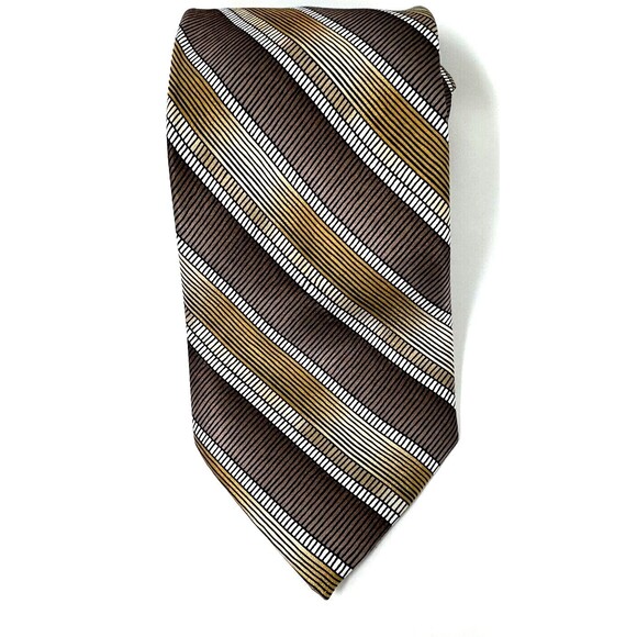 Brooks Brothers Silk Mens Neck Tie Squared Ribbed Geo Ancient Long 58 inches 4w - Picture 2 of 12